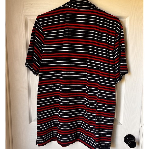 The‎ NorthFace Striped Polo Shirt Mens Large L Short Sleeves Red White Blue BxQ - Picture 3 of 5